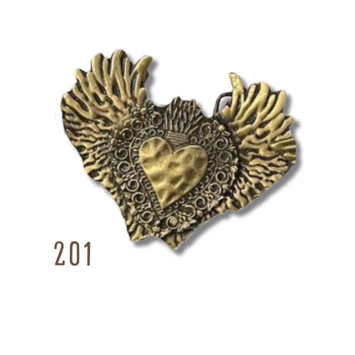 Hebilla Corazón Alas Dorada 201