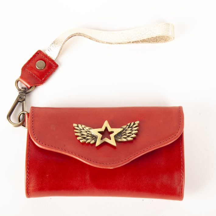 Billetera Mini Roja con Dorado